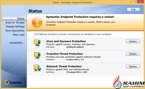symantec endpoint protection version list